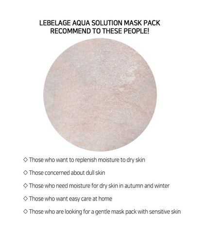 [ LEBELAGE ] Aqua Solution Mask Pack 25g | Hydrating Korean Sheet Face Mask