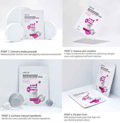 [ LEBELAGE ] Madecassoside Solution Mask Pack 25g | Calming Korean Face Mask