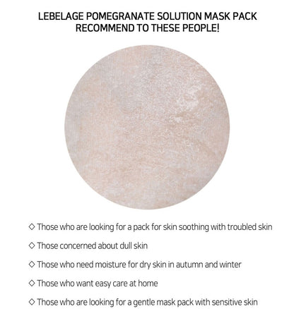 [ LEBELAGE ] Pomegranate Solution Mask Pack 25g | Radiance Korean Face Mask